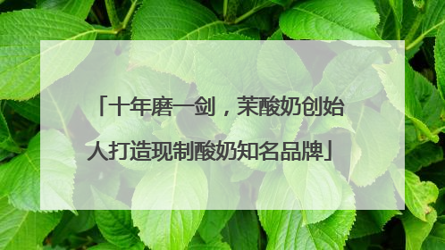 十年磨一剑，茉酸奶创始人打造现制酸奶知名品牌