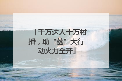 千万达人十万村播，助“荔”大行动火力全开