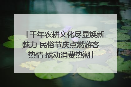 千年农耕文化尽显焕新魅力 民俗节庆点燃游客热情 撬动消费热潮