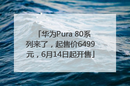 华为Pura 80系列来了，起售价6499元，6月14日起开售