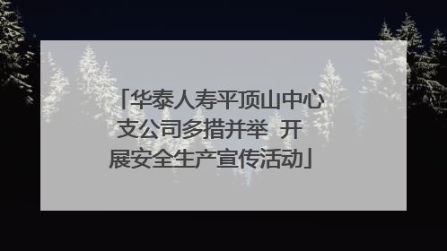 华泰人寿平顶山中心支公司多措并举  开展安全生产宣传活动