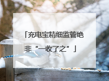 充电宝精细监管绝非“一收了之”