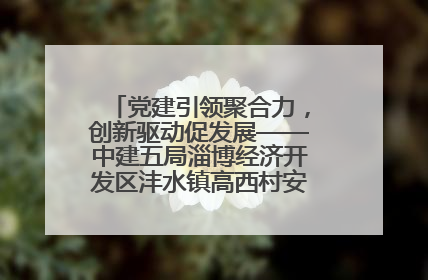 党建引领聚合力，创新驱动促发展——中建五局淄博经济开发区沣水镇高西村安置项目建设纪实