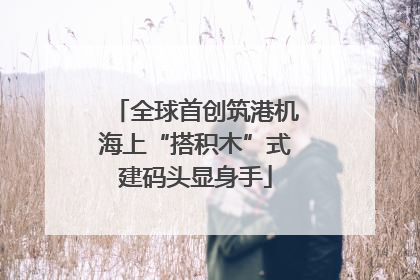 全球首创筑港机海上“搭积木”式建码头显身手