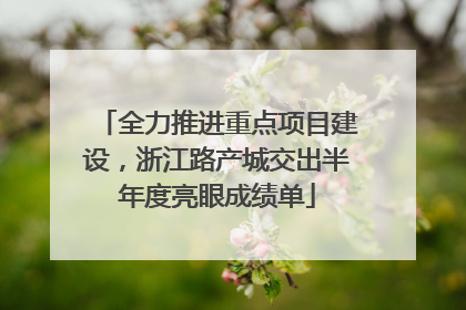 全力推进重点项目建设，浙江路产城交出半年度亮眼成绩单