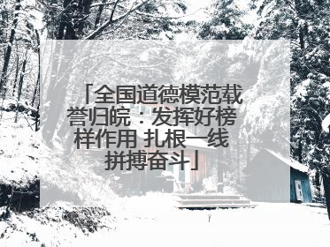 全国道德模范载誉归皖：发挥好榜样作用 扎根一线拼搏奋斗
