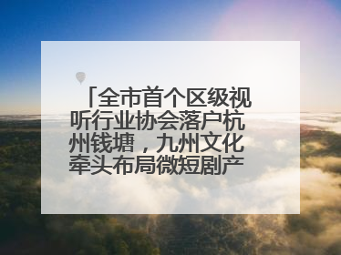 全市首个区级视听行业协会落户杭州钱塘，九州文化牵头布局微短剧产业高地