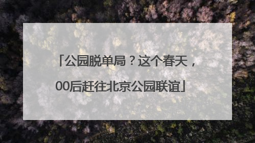 公园脱单局？这个春天，00后赶往北京公园联谊