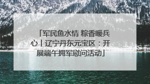 军民鱼水情 粽香暖兵心丨辽宁丹东元宝区：开展端午拥军慰问活动