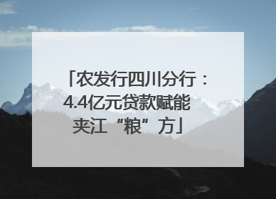 农发行四川分行：4.4亿元贷款赋能夹江“粮”方