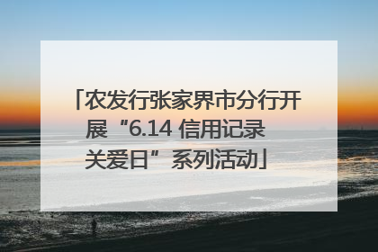 农发行张家界市分行开展“6.14 信用记录关爱日”系列活动