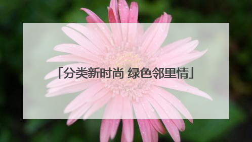 分类新时尚 绿色邻里情