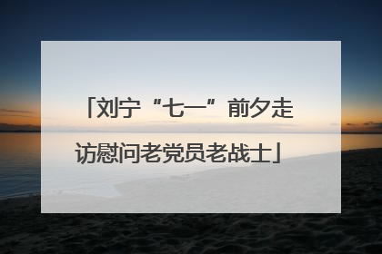 刘宁“七一”前夕走访慰问老党员老战士