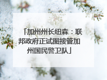 加州州长纽森：联邦政府正试图接管加州国民警卫队