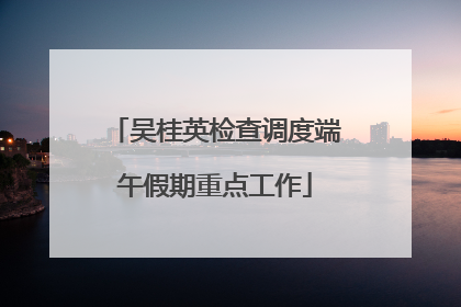 吴桂英检查调度端午假期重点工作