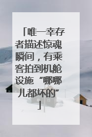 唯一幸存者描述惊魂瞬间，有乘客拍到机舱设施“哪哪儿都坏的”