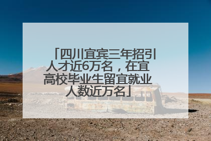 四川宜宾三年招引人才近6万名，在宜高校毕业生留宜就业人数近万名