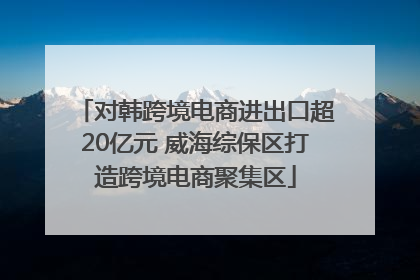 对韩跨境电商进出口超20亿元 威海综保区打造跨境电商聚集区