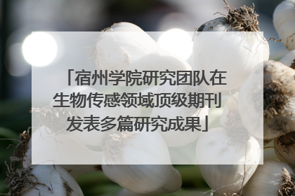宿州学院研究团队在生物传感领域顶级期刊发表多篇研究成果