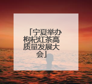 宁夏举办枸杞红茶高质量发展大会
