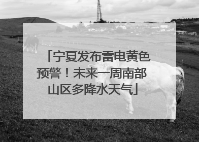 宁夏发布雷电黄色预警！未来一周南部山区多降水天气