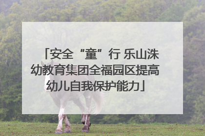 安全“童”行 乐山洙幼教育集团全福园区提高幼儿自我保护能力
