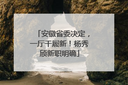 安徽省委决定，一厅干履新！杨秀颀新职明确