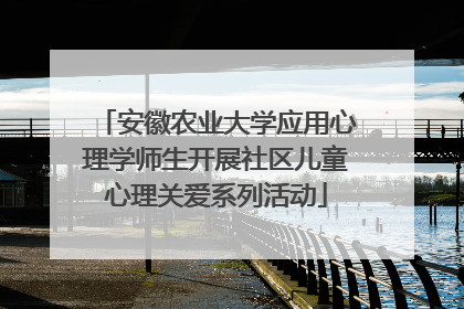 安徽农业大学应用心理学师生开展社区儿童心理关爱系列活动