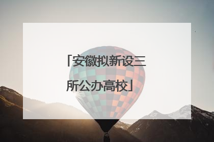 安徽拟新设三所公办高校