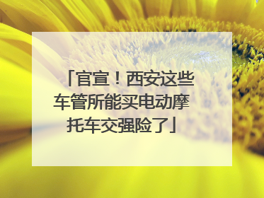 官宣！西安这些车管所能买电动摩托车交强险了