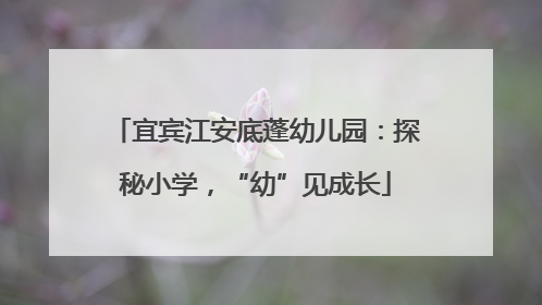 宜宾江安底蓬幼儿园：探秘小学，“幼”见成长