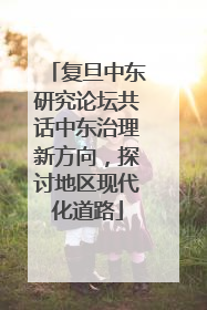 复旦中东研究论坛共话中东治理新方向，探讨地区现代化道路