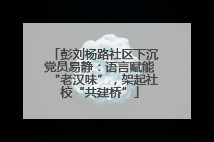 彭刘杨路社区下沉党员易静：语言赋能“老汉味”，架起社校“共建桥”