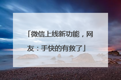 微信上线新功能，网友：手快的有救了