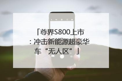 尊界S800上市：冲击新能源超豪华车“无人区”