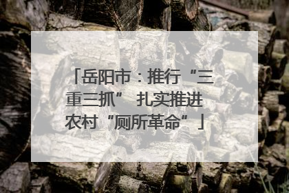 岳阳市：推行“三重三抓” 扎实推进农村“厕所革命”
