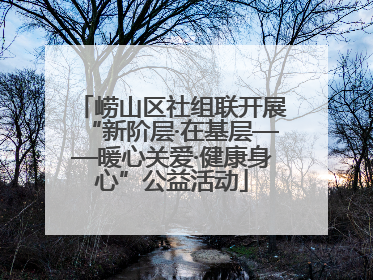 崂山区社组联开展“新阶层·在基层——暖心关爱·健康身心”公益活动