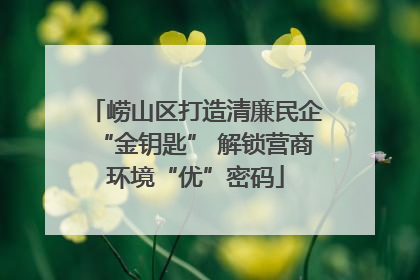 崂山区打造清廉民企“金钥匙” 解锁营商环境“优”密码