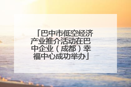 巴中市低空经济产业推介活动在巴中企业（成都）幸福中心成功举办