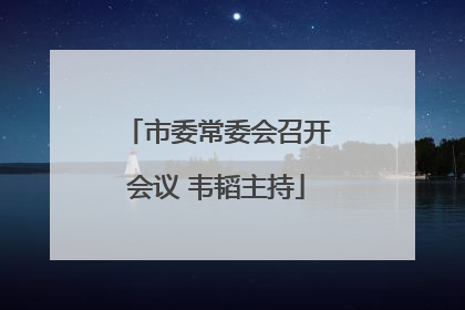 市委常委会召开会议 韦韬主持