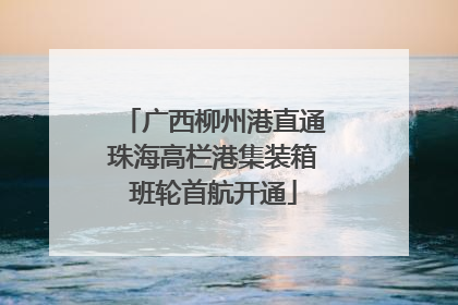 广西柳州港直通珠海高栏港集装箱班轮首航开通