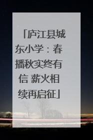 庐江县城东小学：春播秋实终有信 薪火相续再启征