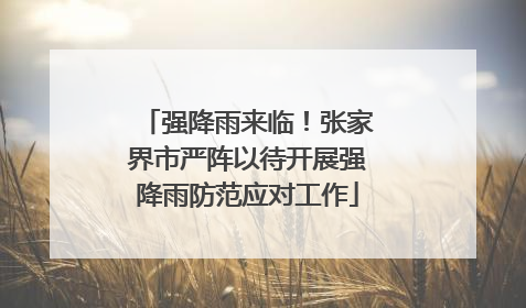 强降雨来临！张家界市严阵以待开展强降雨防范应对工作