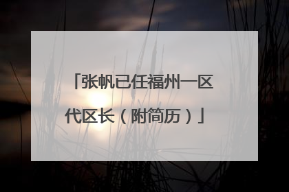 张帆已任福州一区代区长（附简历）