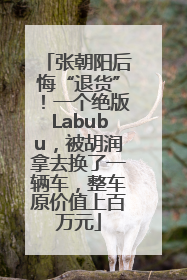 张朝阳后悔“退货”！一个绝版Labubu，被胡润拿去换了一辆车，整车原价值上百万元