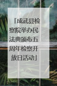成武县检察院举办民法典颁布五周年检察开放日活动