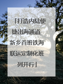 打造内陆便捷出海通道 新乡首班铁海联运定制化班列开行