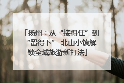 扬州：从“接得住”到“留得下” 北山小镇解锁全域旅游新打法
