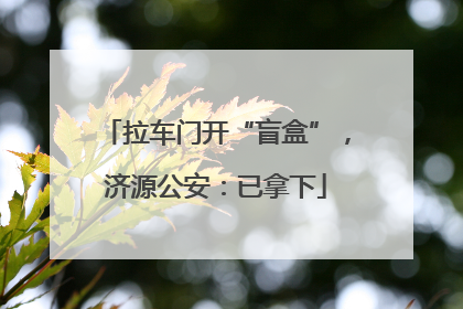 拉车门开“盲盒”，济源公安：已拿下