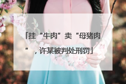 挂“牛肉”卖“母猪肉”，许某被判处刑罚